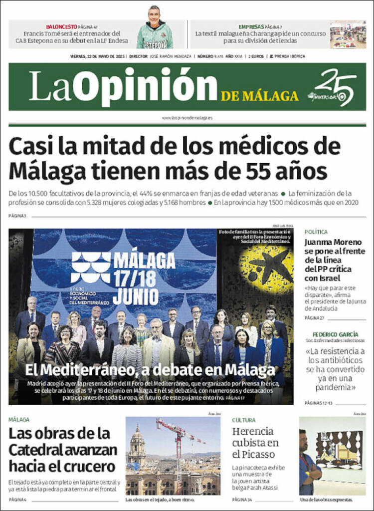 Portada de La Opinión de Málaga (España)