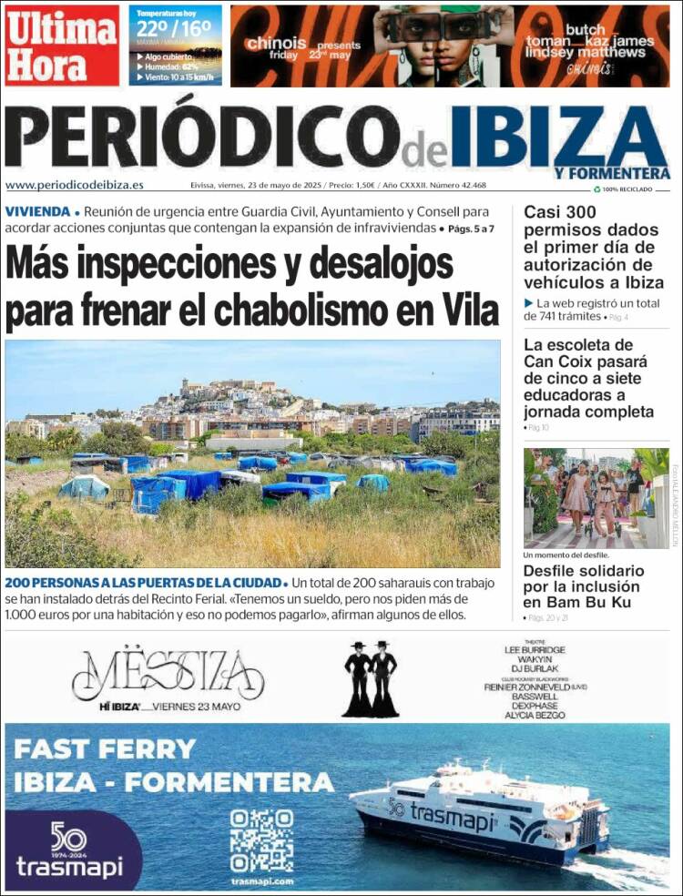 Portada de Periódico de Ibiza (Espagne)