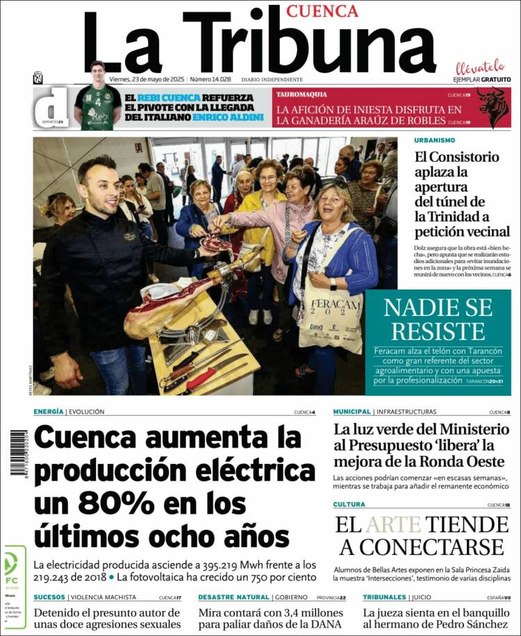 Portada de La Tribuna de Cuenca (España)