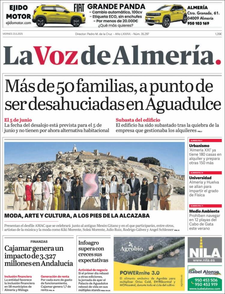 Portada de La Voz de Almería (España)