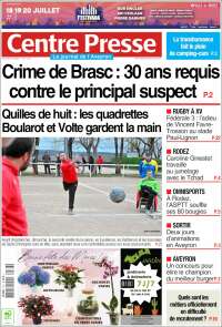 Portada de Centre Presse (France)