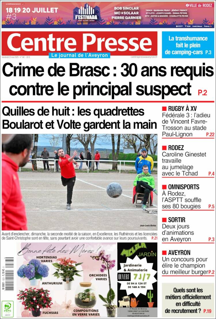 Portada de Centre Presse (France)