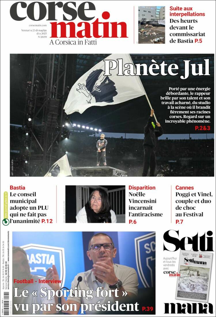 Portada de Corse-Matin (France)