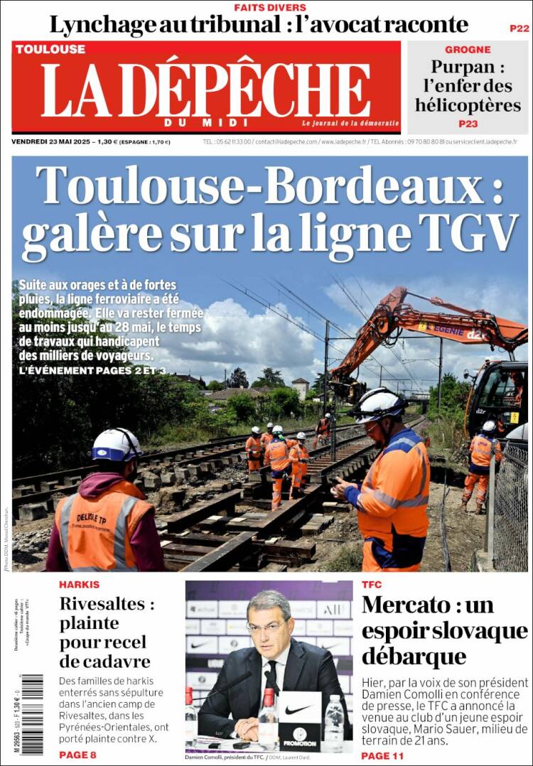 Portada de La Dépêche du Midi (France)