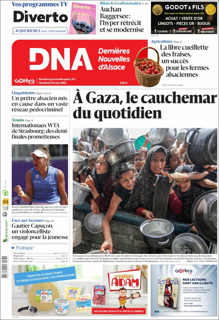 Portada de Les Dernières Nouvelles d'Alsace (France)