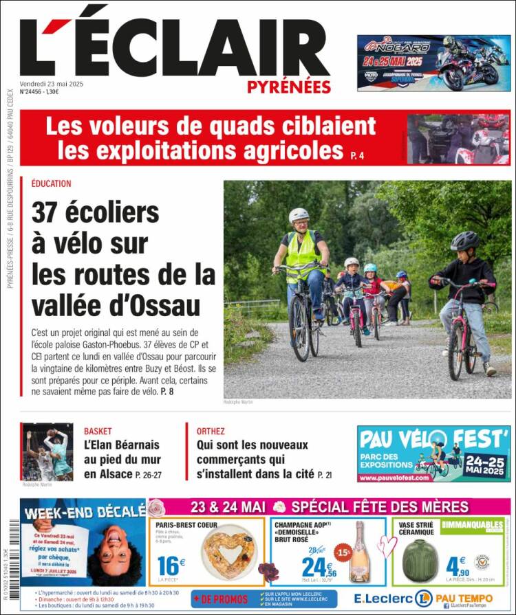 Portada de L'Eclair des Pyrénées (France)