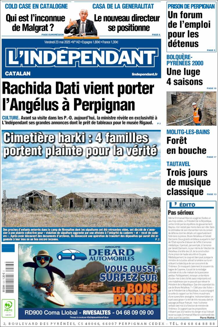 Portada de Le Indépendant (France)