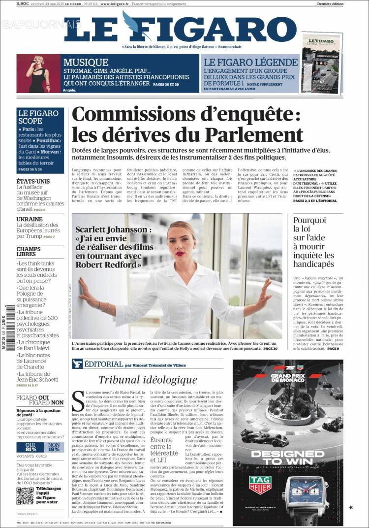 Portada de Le Figaro (France)