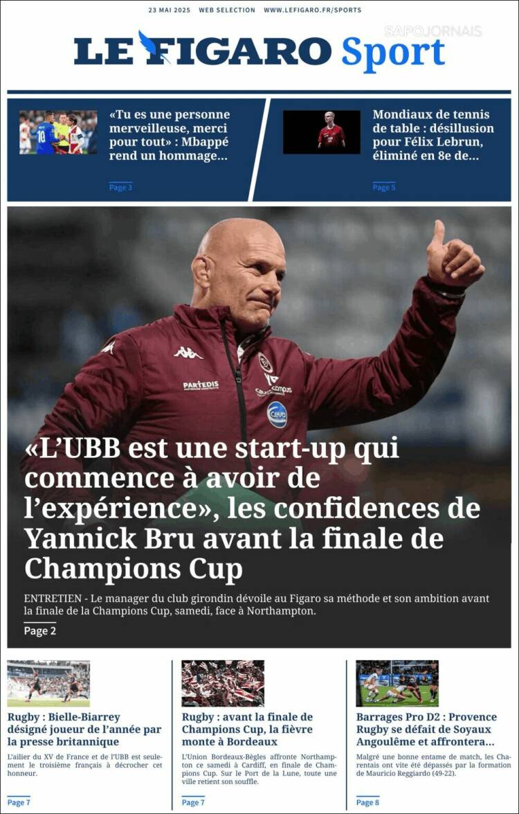 Portada de Le Figaro Sport (France)