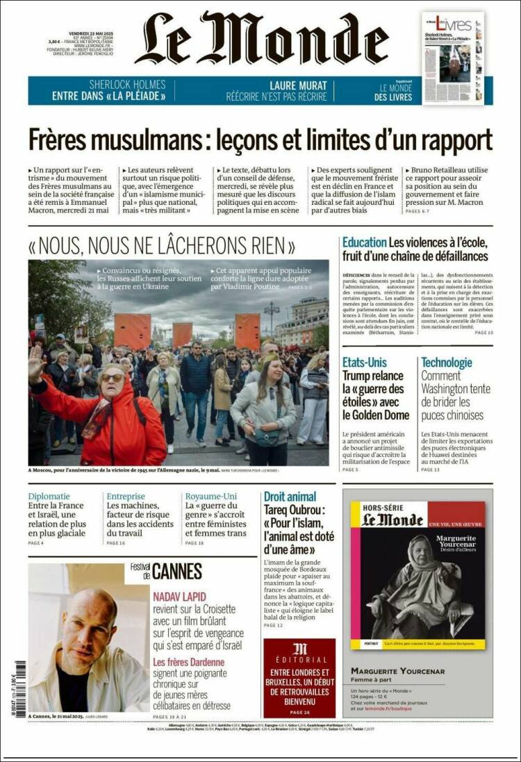 Portada de Le Monde (Francia)