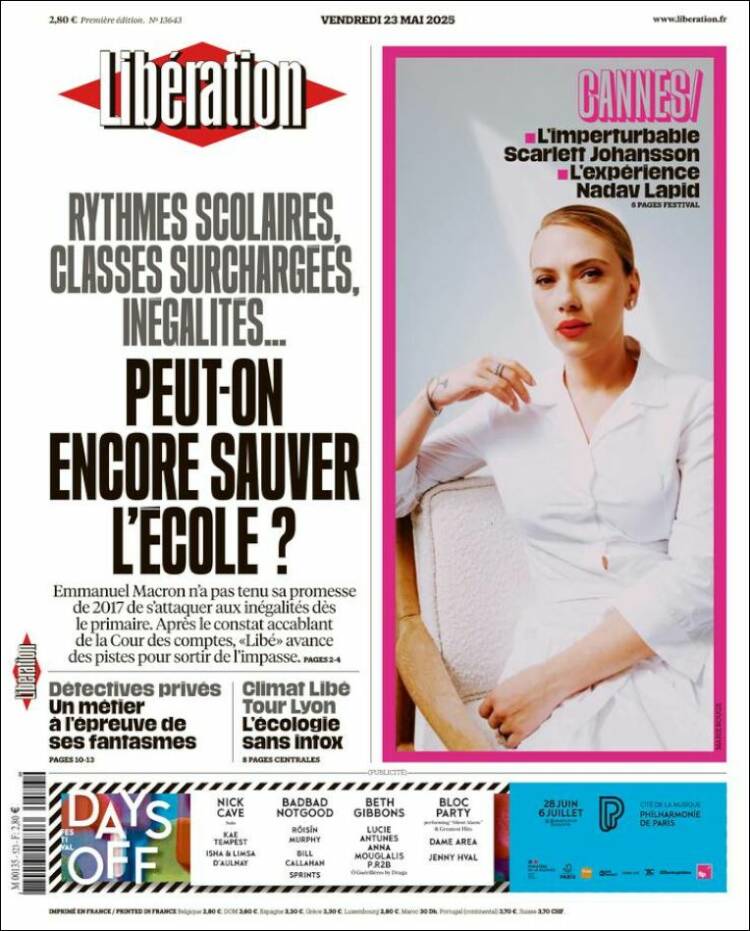 Portada de Libération (France)