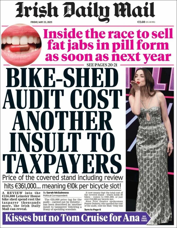 Portada de Irish Daily Mail (Irlande)