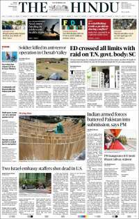 Portada de The Hindu (Inde)