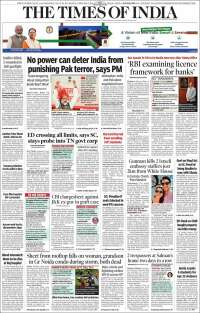 Portada de The Times of India (Inde)