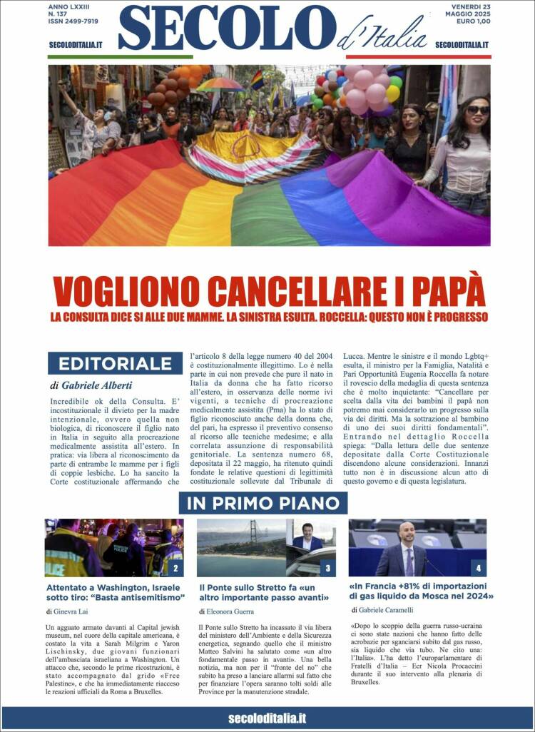Portada de Secolo d'Italia (Italie)