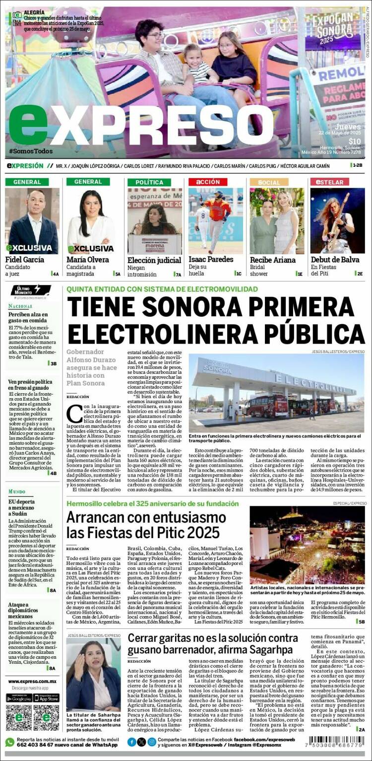 Portada de Expreso (Mexique)