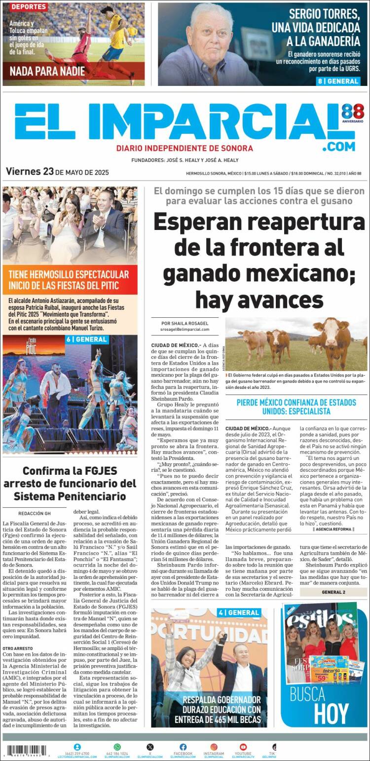 Portada de El Imparcial (Mexique)