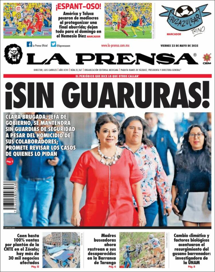 Portada de La Prensa (Mexique)