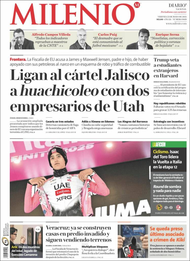 Portada de Milenio (Mexique)