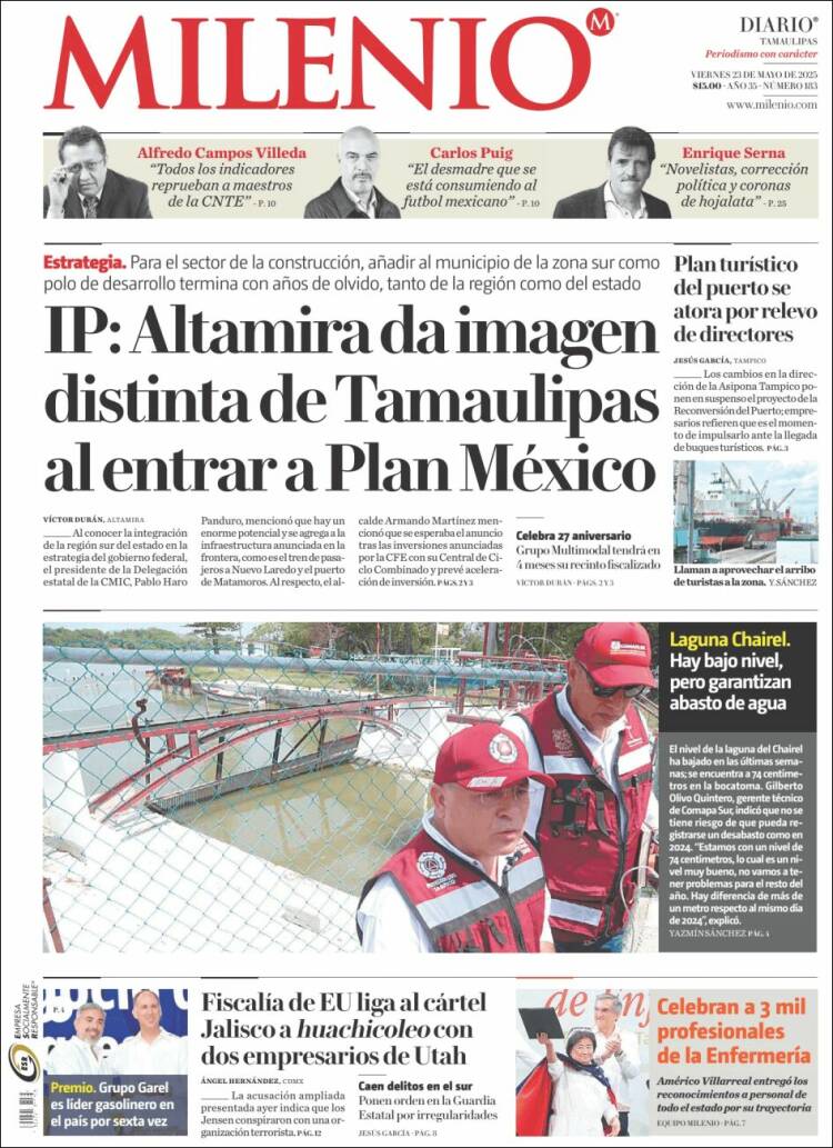 Portada de Milenio - Tamaulipas (Mexique)