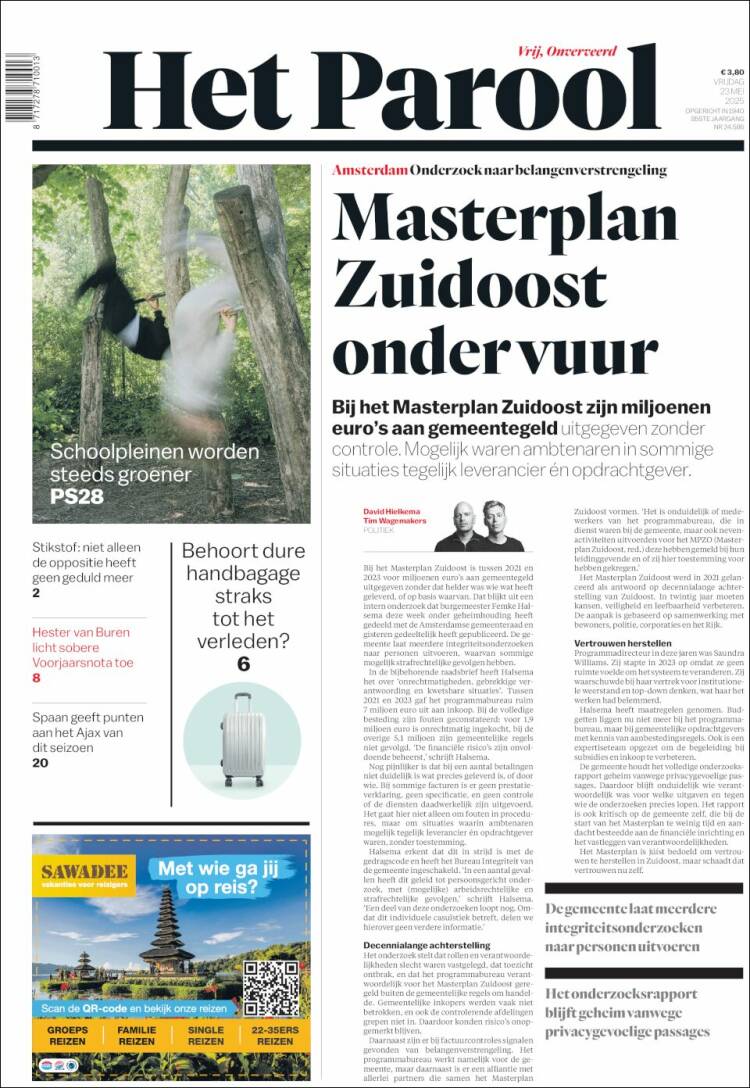 Portada de Het Parool (Pays-Bas)
