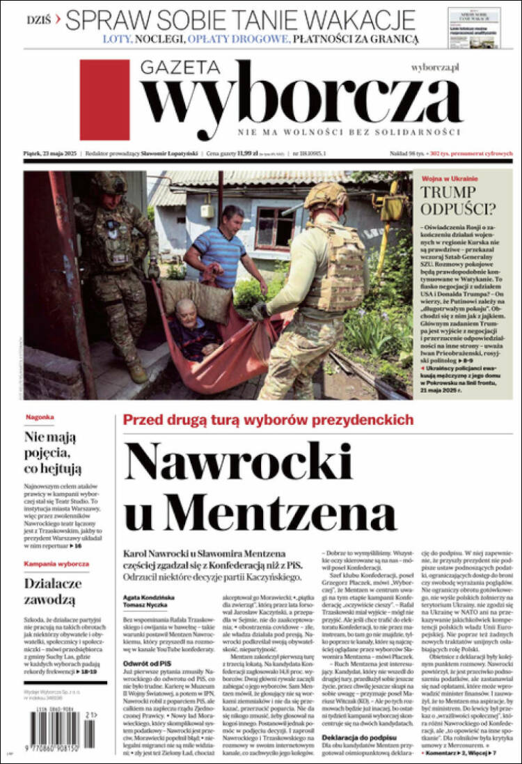 Portada de Gazeta Wyborcza (Pologne)