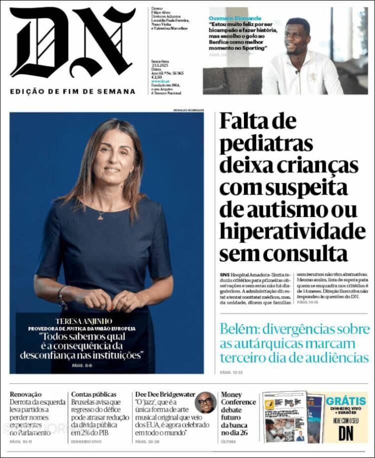 Portada de Diário de Noticias (Portugal)