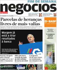 Portada de Jornal de Negócios (Portugal)