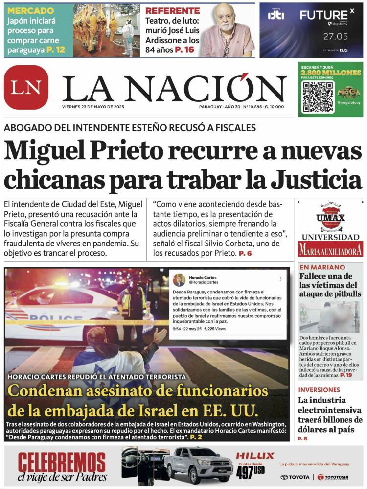 Portada de La Nación (Paraguay)