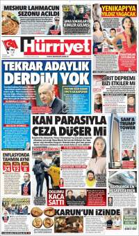 Portada de Hürriyet (Turquie)