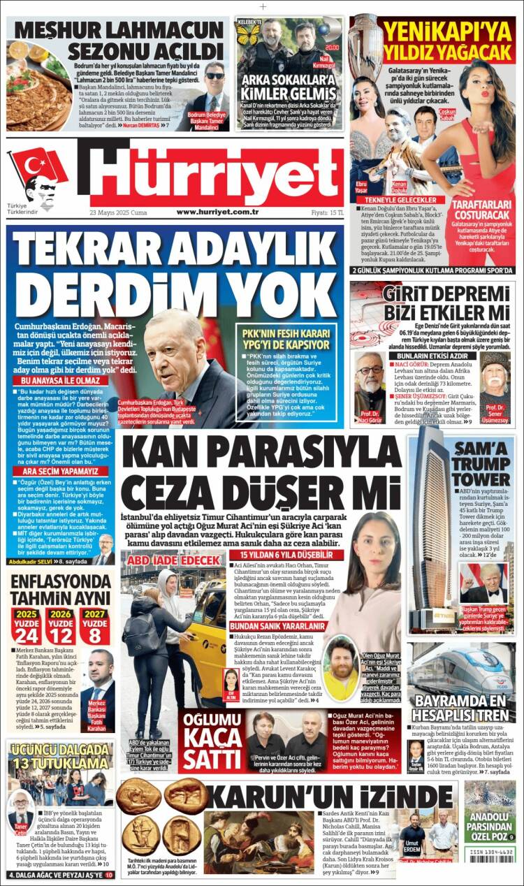 Portada de Hürriyet (Turquía)