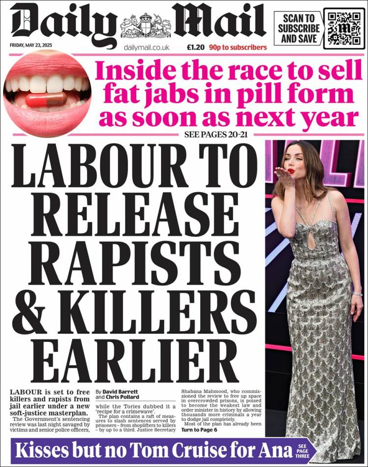 Portada de Daily Mail (Royaume-Uni)
