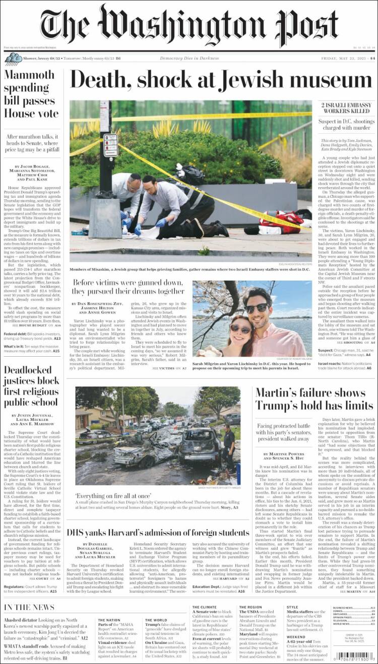 Portada de The Washington Post (USA)