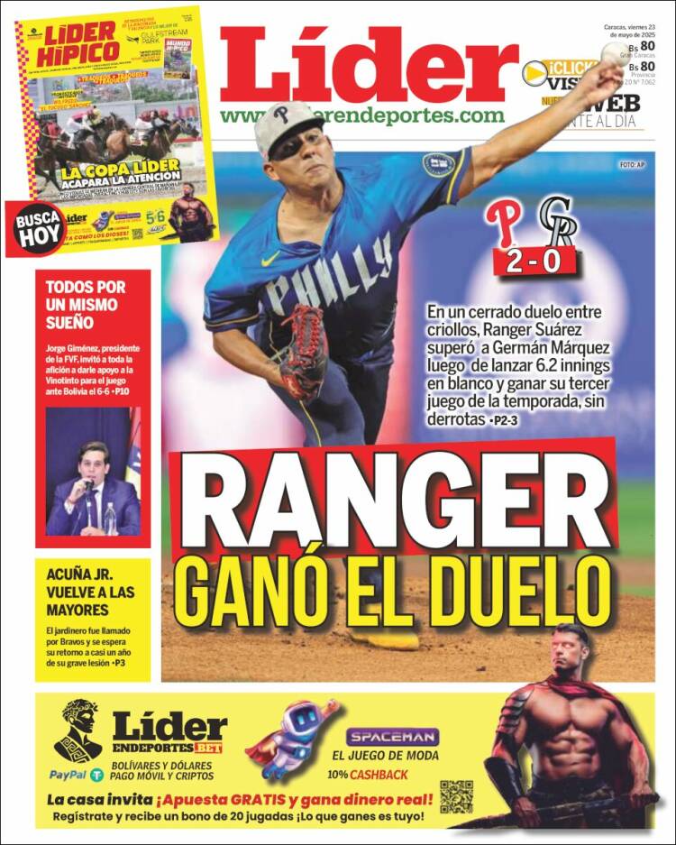 Portada de Lider en deportes (Venezuela)