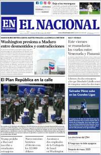 Portada de El Nacional (Venezuela)