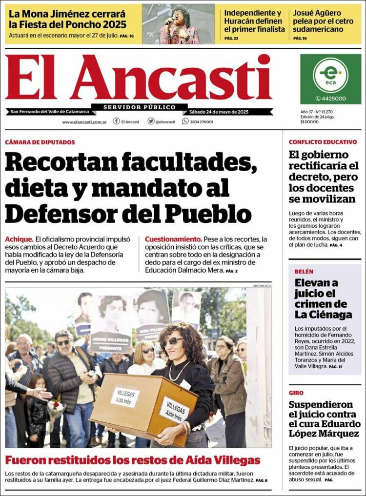 Portada de El Ancasti (Argentina)