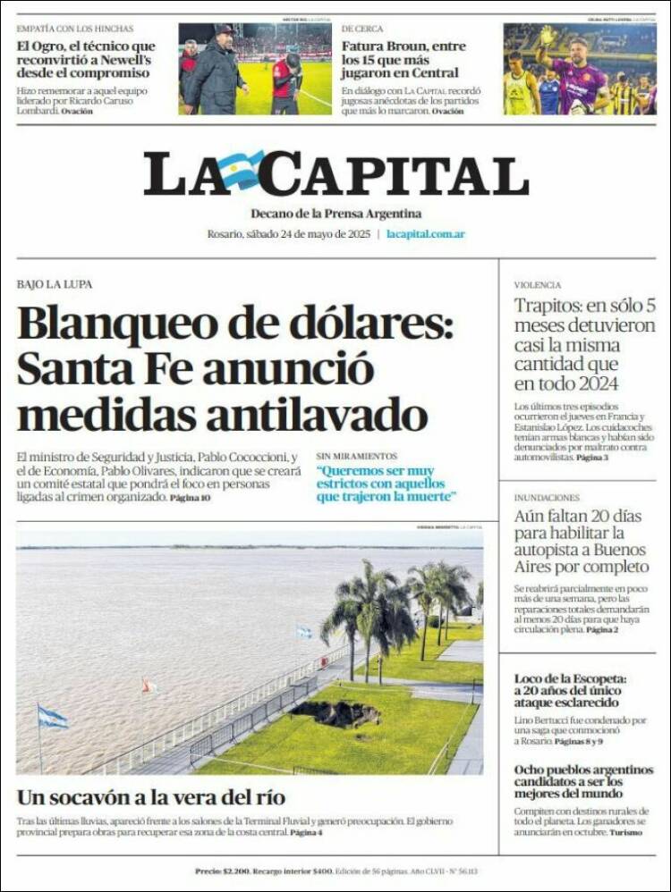 Portada de La Capital - Rosario (Argentina)