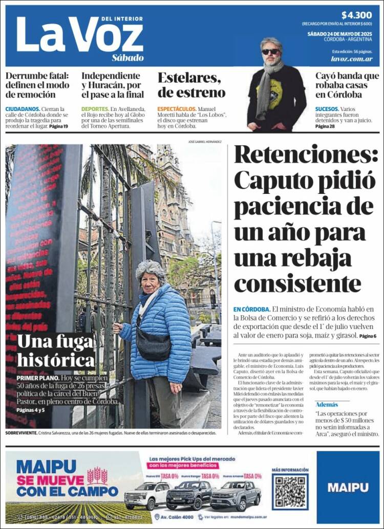 Portada de La Voz del Interior (Argentina)