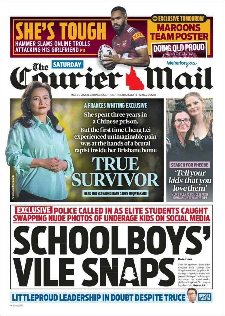 Portada de The Courier-Mail (Australia)