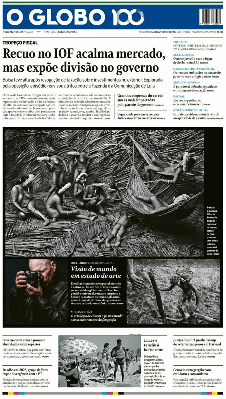 Portada de O Globo (Brasil)