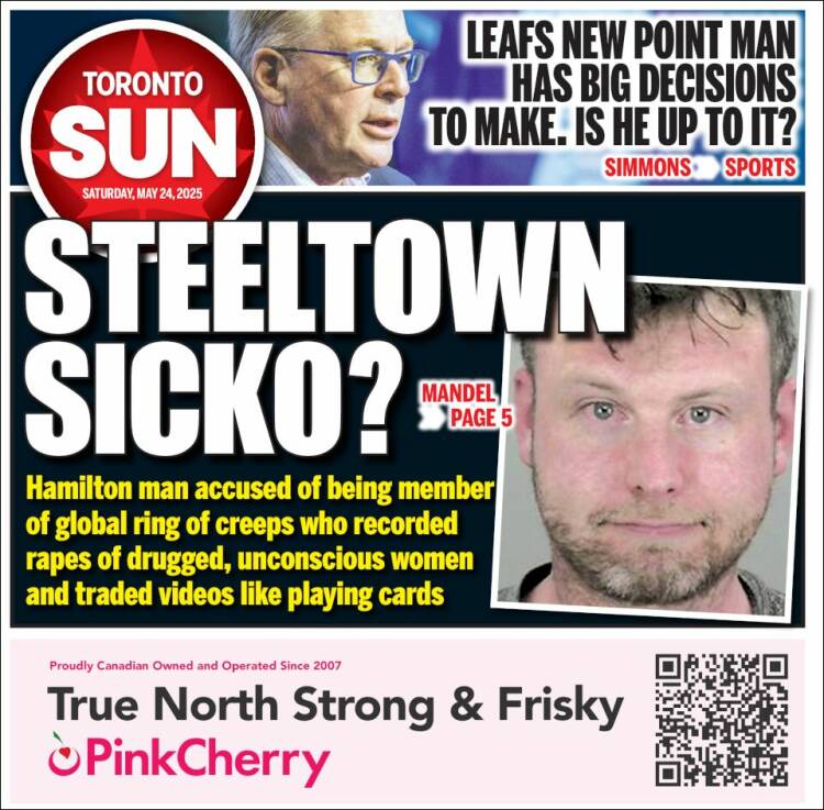 Portada de The Toronto Sun (Canadá)