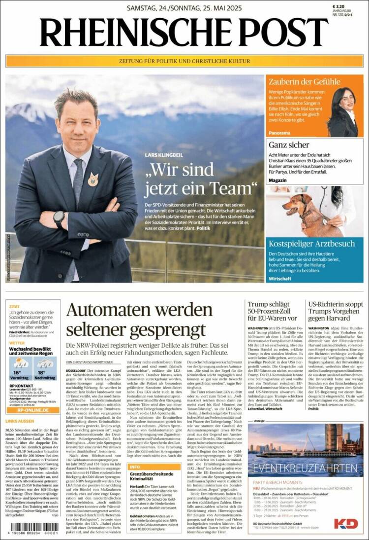 Portada de Rheinische Post (Alemania)