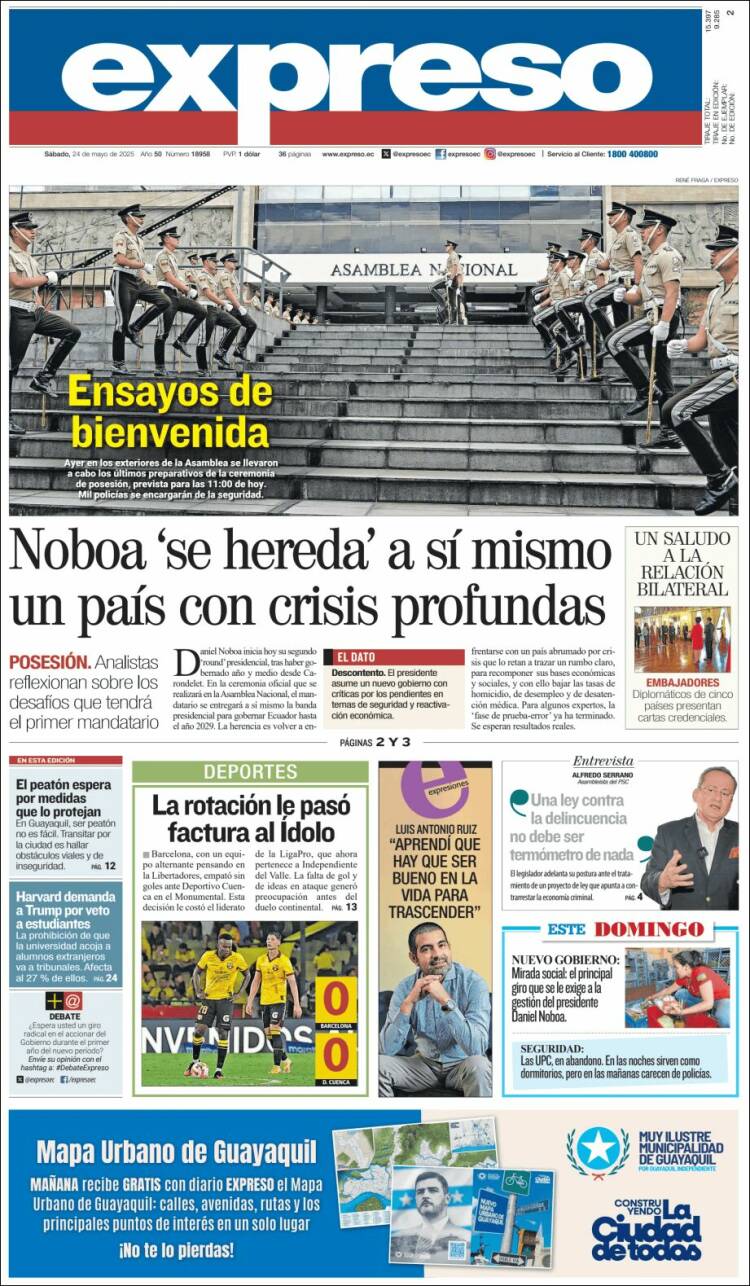 Portada de Expreso (Ecuador)