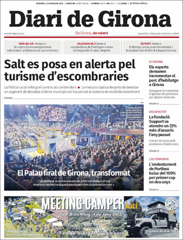 Portada de Diari de Girona (España)