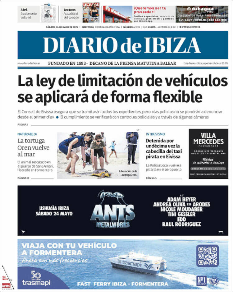 Portada de Diario de Ibiza (España)