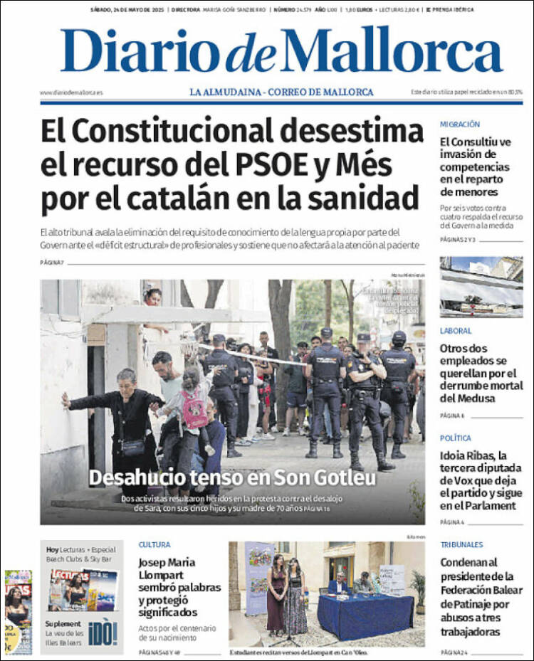 Portada de Diario de Mallorca (España)