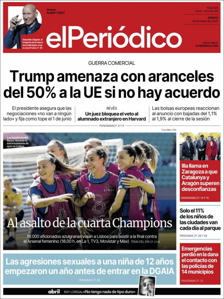 Portada de El Periódico (España)