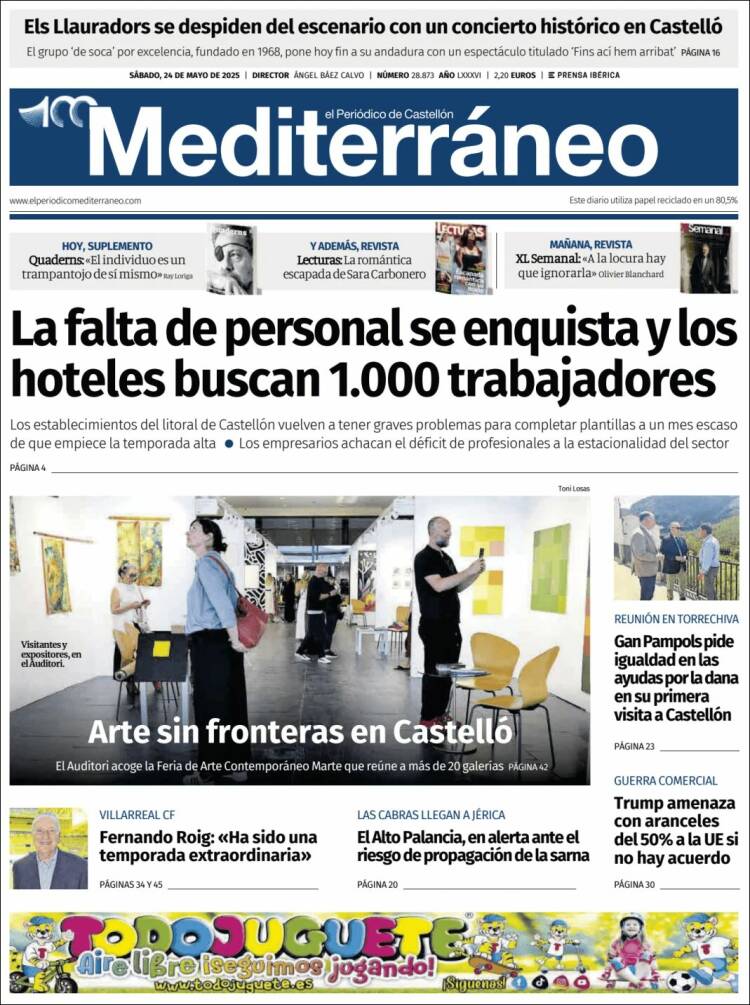 Portada de El Periódico Mediterraneo (España)