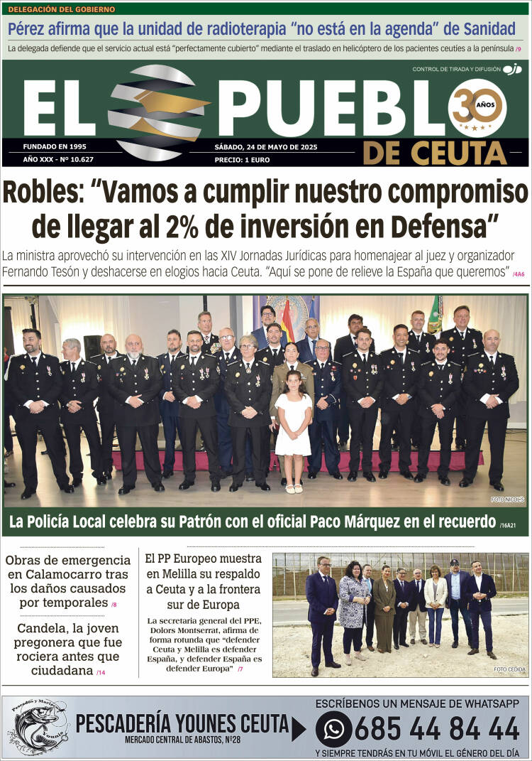 Portada de El Pueblo de Ceuta (España)