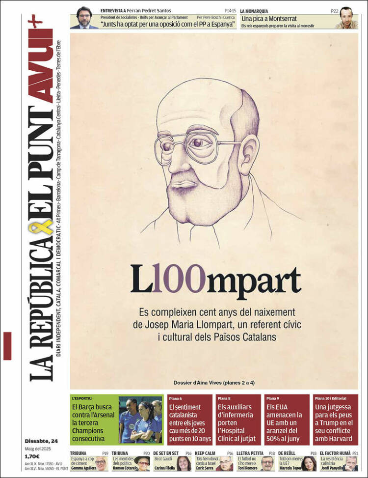 Portada de El Punt Avui (España)
